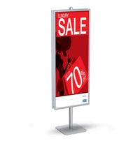 POSTO-STAND™ Sign Holder with 22x56 Poster Snap Frame | Double-Sided Frame with Weighted Base