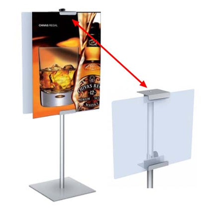 Adjustable Pole Sign Stands  Single Sided Poster Display with Clamps –  FloorStands