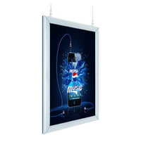 Light Weight Aluminum Ceiling Mount Rounded Edge Frame Hanging Poster Displays 24 x 36