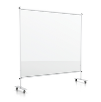 72" x 72" Rolling Partition Sneeze Guard with Locking Wheels