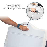 Hidden Latch Releases both Hinged Aluminum Frames to Allow Easy Access and Sign Board Updates