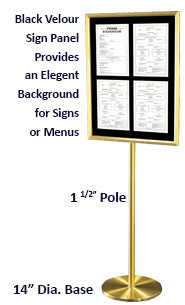 Touch of Class 18x24 Hospitality Sign Holder Stands + Black Velour
