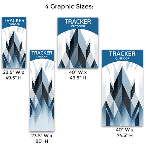 Choose from Four Graphic Sizes: 23.5" W x 49.5" H, 23.5" W x 80" H, 40" W x 49.5" H, or 40" x 74.5" H