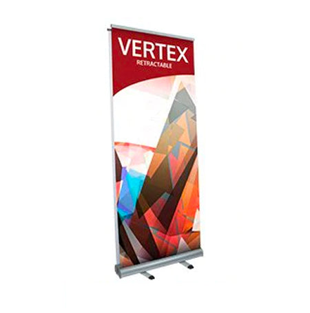 Vertex Double Sided Silver Retractable Bannerstand is 33.25" Wide