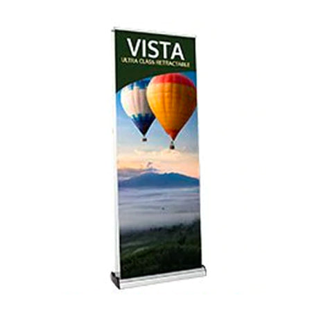Vista 31.5" Wide 2-Sided Silver Retractable Bannerstand