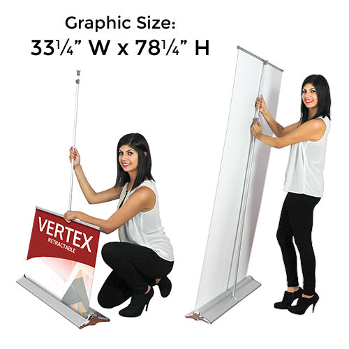 Retractable VERTEX Bannerstand Has a Standard FIXED Height of 78.25"