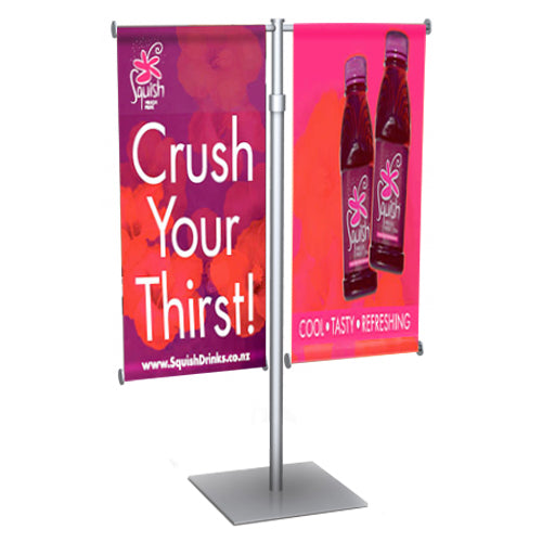 18" WIDE VERTICAL BANNER STAND COUNTER TOP DISPLAY (DOUBLE POSTERS)