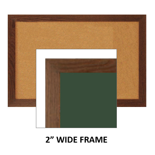 WIDE WOOD FRAME 12 x 84 BULLETIN BOARD (SHOWN IN LANDSCAPE)