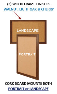 WIDE WOOD 36x36 Framed Cork Bulletin Board (Open Face with 2" Wide Wood Frame)