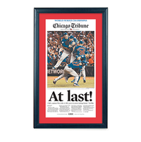 Chicago Cubs 2016 World Series Champions Newspaper Frame | Wood Display Frame with Beveled Matboard