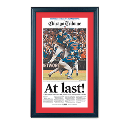 Framed Chicago Tribune Cubs World Series 2016 Newspaper 