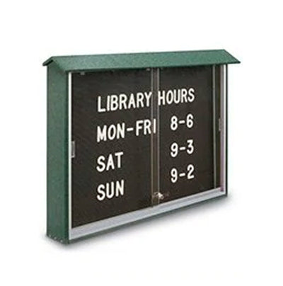 18 x 18 Outdoor MINI Message Center Cork Board Display on Post –  OutdoorDisplayCases