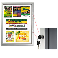Lockable Magnetic Boards have (2) Front Locks with Key Set to keep the enclosed notice board secure.