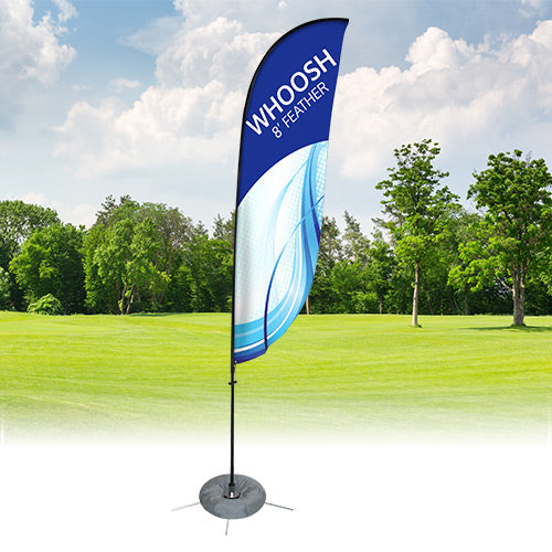 Whoosh 8' Outdoor Flag Bannerstand | Feather Shape | 1 or 2 Sided