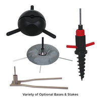 Variety of Optional Bases | Spider, Auger, Black Plastic, Ground Stake, Drive Over or Water Donut