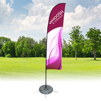 Whoosh 8' Outdoor Flag Bannerstand | Straight Shape | 1 or 2 Sided