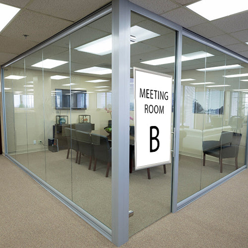 20" x 30" Window Mount is double sided. Display what room it is, where the exit is, or a promotional piece.