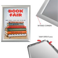 2-Sided Window Mount, Fast Change 8.5x11 Snap Frame 1" Wide in a Silver Finish