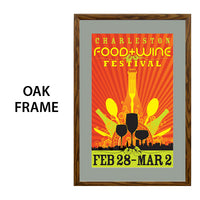 OAK WOOD FRAME SwingSnaps Designer Poster Snap Frames with 4" Wide Beveled Matboard | Faux Wood Frame Profile