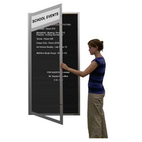 XL Indoor Enclosed Letter Boards with Message Header | Single Door in 10 Sizes + Custom