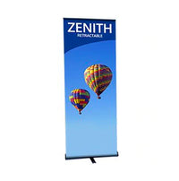 Zenith 29.5" Wide Single Sided Black or Silver Retractable Bannerstand