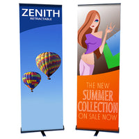 ZENITH Retractable Banner Stand | 23.5" Wide  Banner | Single Sided Adjustable Bannerstand