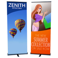 ZENITH Retractable Banner Stand | 29.5" Wide  Banner | Single Sided Adjustable Bannerstand