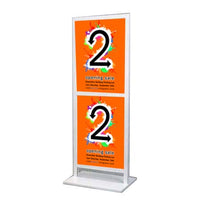 2-Tier Poster Display Floor Stand | 22x28 Sign Holder with Steel Base Display Single or Double-Sided