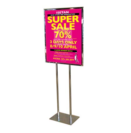 22x28 Heavy Duty Economy Sign Holder with Posts | 2-Sided Steel Floor Stand with Weighted Base