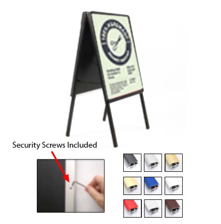 A-Frame 14x22 Sign Holder | with SECURITY SCREWS on Snap Frame 1 1/4" Wide