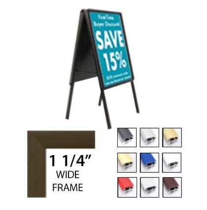 Aluminum Front Load Easy Snap Wall Poster Frame, Black, 1.25'' profile, 36'' x48