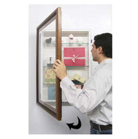SwingFrame Designer Wood Frame Wall Mount Display Case 3" Deep with Wooden Shelves 25+ Sizes