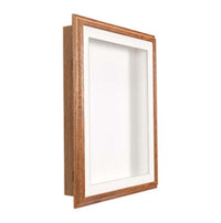 SwingFrame Designer Oak Wood Framed Shadow Box 2-Inch Deep in 10+ Sizes + Custom Shadowboxes