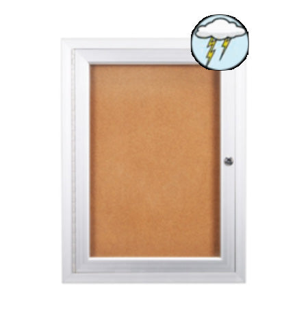 19x31 Outdoor Enclosed Bulletin Boards with Light (Single Door)
