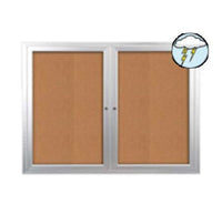 72x36 Enclosed Outdoor Bulletin Boards with Radius Edge (2 DOORS)