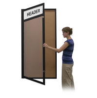 48x60 Extra Large Outdoor Enclosed Bulletin Board Swing Cases with Header (Single Door)