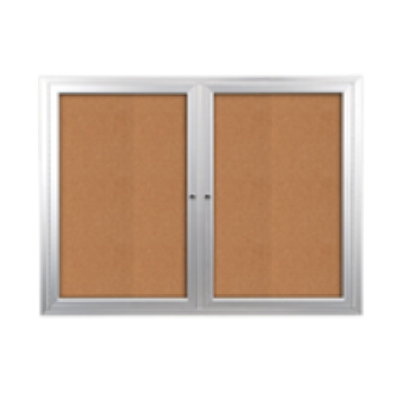 72x30 Enclosed Indoor Bulletin Boards with Radius Edge (2 DOORS)