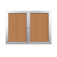 50x40 Enclosed Indoor Bulletin Boards with Radius Edge (2 DOORS)