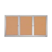 96x48 Enclosed Indoor Bulletin Boards with Radius Edge (3 DOORS)