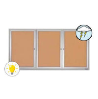 72 x 36 Enclosed Outdoor Bulletin Boards with Lights (3 DOORS)