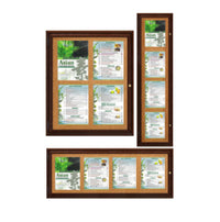 Indoor Enclosed Wood Framed Menu Cases + Lights | Display 8 1/2" x 11" Portrait Size Menus)