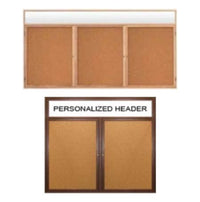Indoor Poster Wood Display Cases with Header (Multiple Doors)