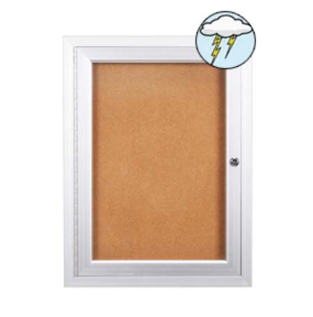 36 x 48 Outdoor Enclosed Poster Display Case | Wall "SwingCase" Single Door Metal Cabinet with Bulletin Board