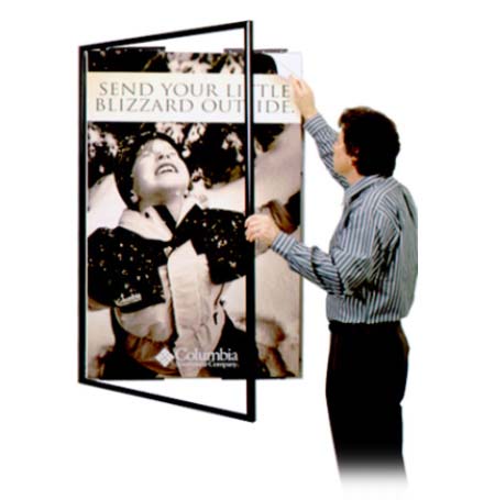 Extra Large 36x72 Poster Frame | with SwingFrame Wide-Face Metal Profile - Swing Open, Quick Change