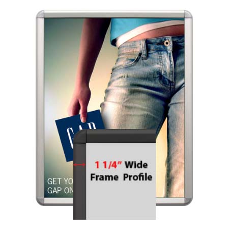SwingSnaps Poster Snap Frames 8.5x11 (1 1/4" Wide with Radius Corners)