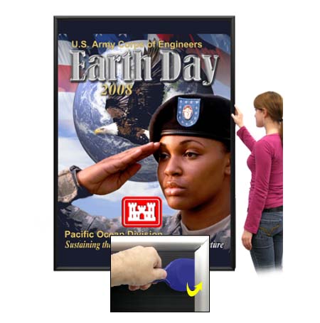 EXTRA LARGE - EXTRA DEEP 72 x 72 Poster Snap Frames (1 3/4" Security Profile for MOUNTED GRAPHICS)