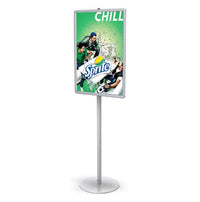24x36 Modern Poster Display Stand with Top Load Sign Holder, Portable Single-Sided Pedestal Sign Stand