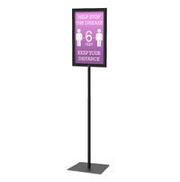 Value Line 11x14 Pedestal Sign Holder on Steel Square Base | with Top Slide-In Frame Design